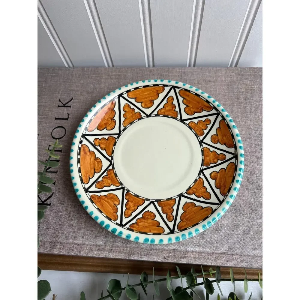Vintage Cecconi Orvieto Italian Tea Cup Saucer star Hand-Painted Ceramic Pottery